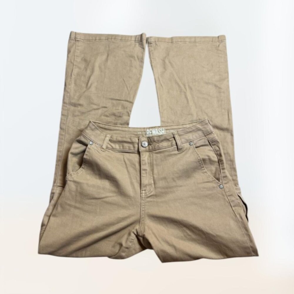 Rewash Tan Cargo Flare Chino Pants Women's Size 1 Indie Y2k